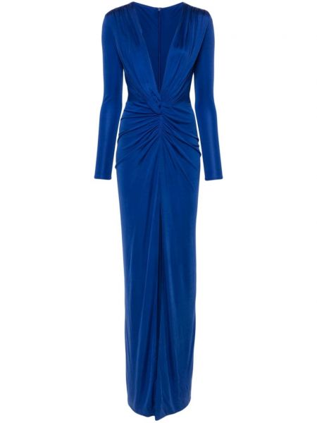 Коктейлна рокля от джърси Costarellos синьо
