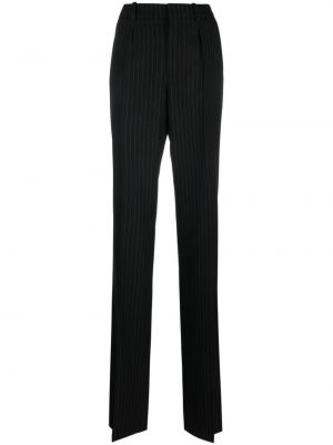 Pruhované rovné kalhoty Saint Laurent černé