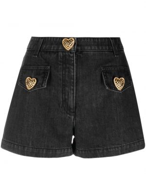 Džínsové šortky so srdiečkami Moschino
