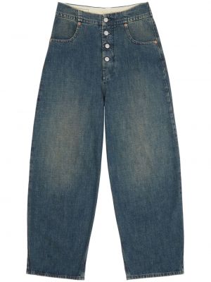 Proste jeansy bawełniane Mm6 Maison Margiela niebieskie