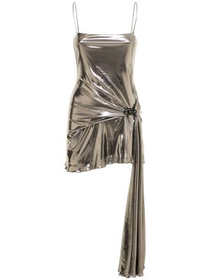 Sukienka mini z dżerseju Diesel srebrna