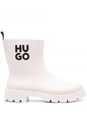 Členkové topánky s potlačou Hugo biela