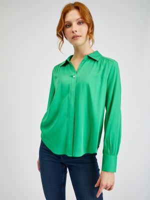 Satynowa bluzka Orsay zielona