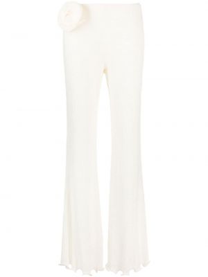 Květinové rovné kalhoty Magda Butrym bílé