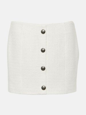 Tvídové kostkované mini sukně Alessandra Rich bílé