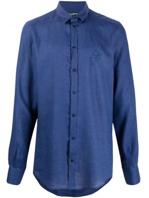 Camisa con bordado Dolce & Gabbana azul