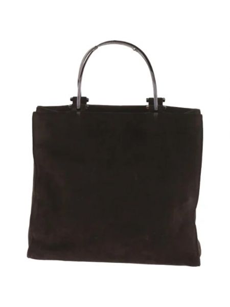Wildleder shopper handtasche mit taschen Gucci Vintage braun