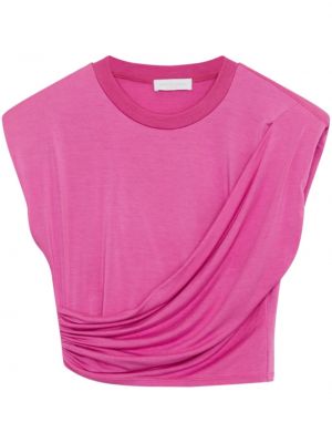 Kort blus med drapering Simkhai rosa