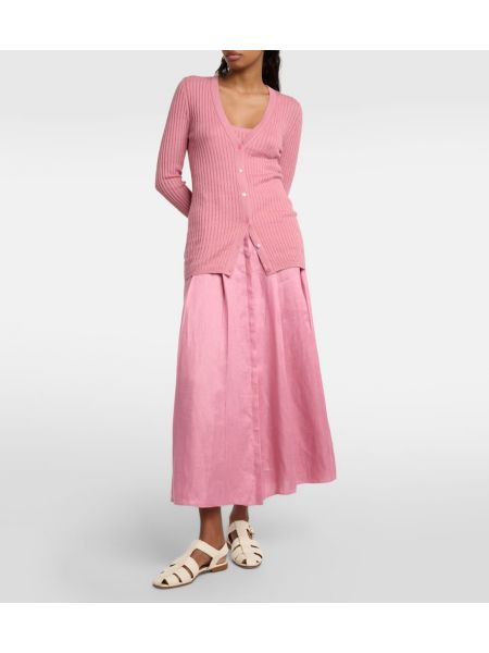 Cárdigan de seda de cachemir con estampado de cachemira Gabriela Hearst rosa