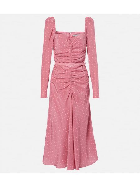 Flekket silke dress Alessandra Rich rosa