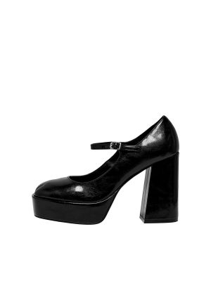 Полуотворени обувки с ток с отворена пета Only черно