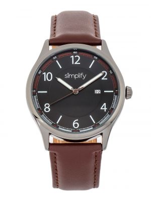 Кожаные часы Simplify коричневые