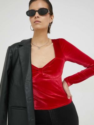 Блуза с дълъг ръкав Hollister Co. червено