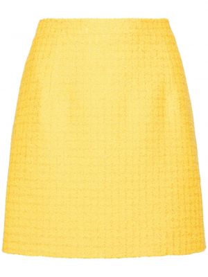 Mini suknja karirana od tvida Alessandra Rich žuta
