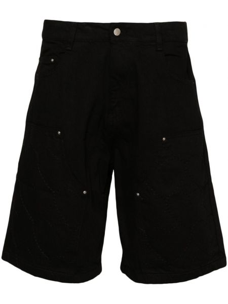 Βαμβακερό παντελόνι με ίσιο πόδι με μοτίβο καρδιά Arte μαύρο