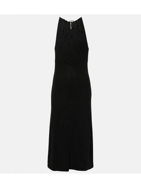 Vestido midi de encaje de crepé Givenchy negro