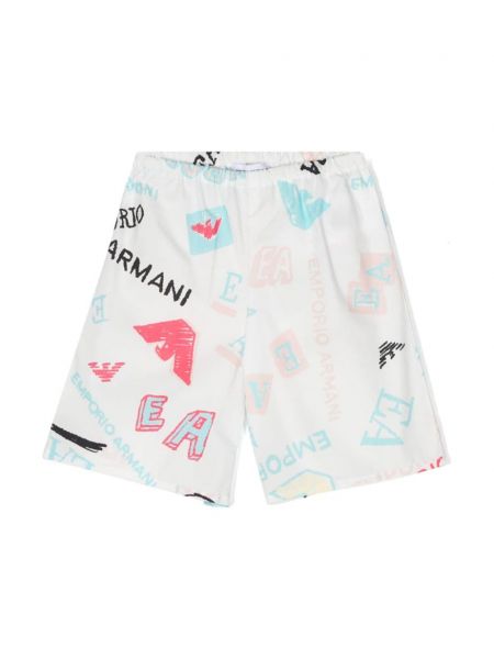 Printti shortsit tytöille Emporio Armani Kids valkoinen