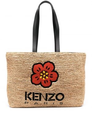 Шопинг чанта на цветя Kenzo бежово
