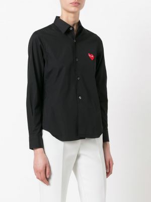Košile s výšivkou se srdcovým vzorem Comme Des Garçons Play černá