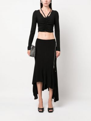 Drapované midi sukně Blumarine černé