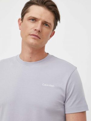 Kötött pamut póló Calvin Klein - szürke