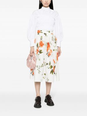 Květinové sukně s potiskem Erdem bílé