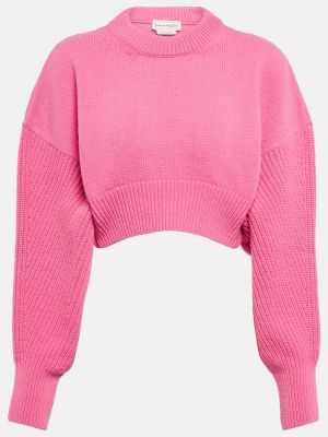 Oversize вълнен пуловер Alexander Mcqueen розово