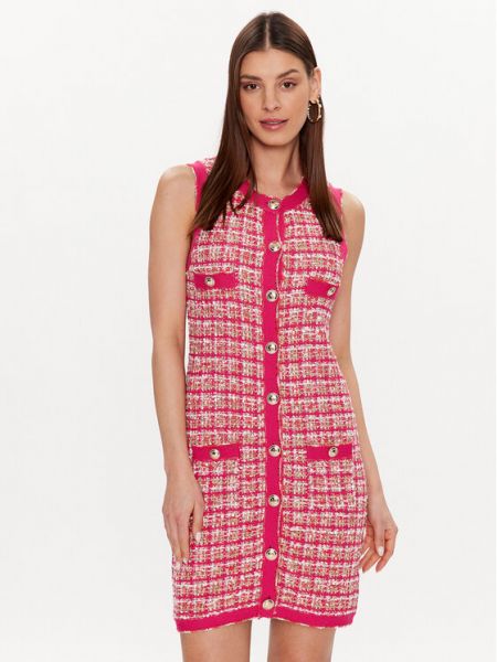 Трикотажное приталенное платье Marciano Guess розовое