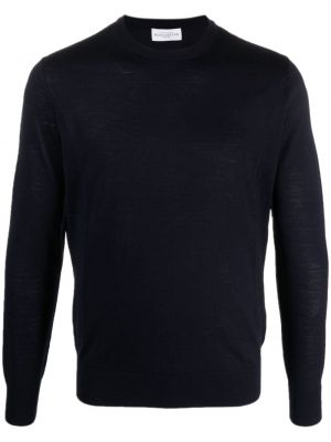 Вълнен пуловер с кръгло деколте Ballantyne синьо