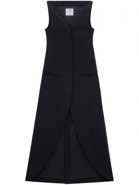Φόρεμα με σκίσιμο από κρεπ Courreges μαύρο