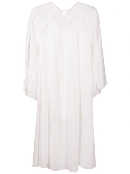 Brīva piegriezuma kleita ar bārkstīm Olympiah balts