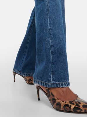 Obnosené džínsy s vysokým pásom Dolce&gabbana modrá