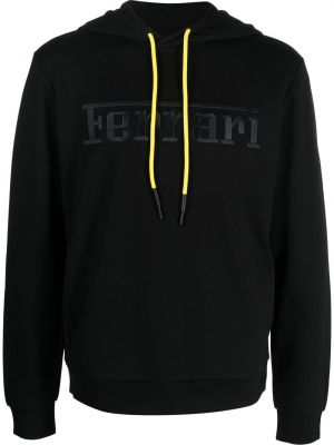Kapučdžemperis ar apdruku Ferrari melns