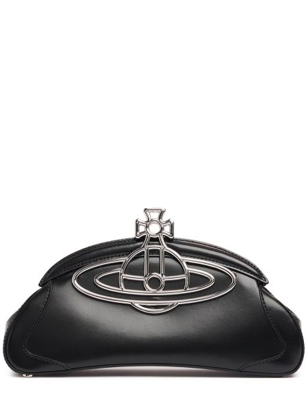 Dabīgās ādas clutch somiņa ar dzintaru Vivienne Westwood melns