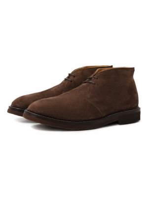 Замшевые ботинки Brunello Cucinelli коричневые