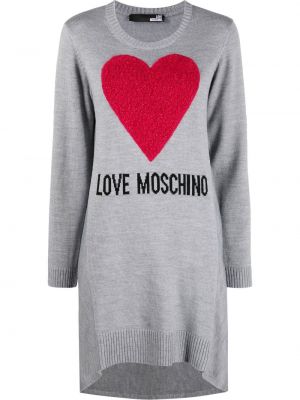 Hjertemønster strikket dress Love Moschino grå