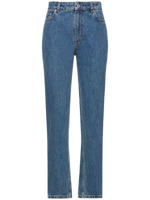Bavlněné džíny s vysokým pasem Burberry modré