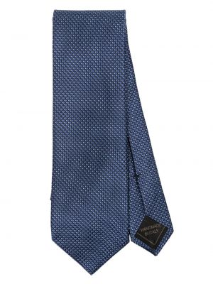 Жакардова копринена вратовръзка Brioni синьо