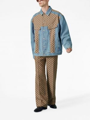 Jeansjacke mit print Gucci blau