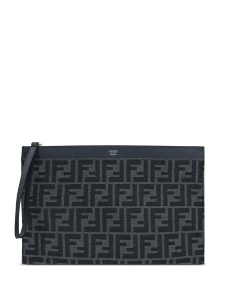 Jacquard clutch Fendi blå