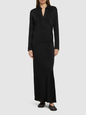 Μάξι φόρεμα από βισκόζη από ζέρσεϋ Tove μαύρο