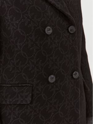 Vlnený priliehavý kabát Pinko čierna