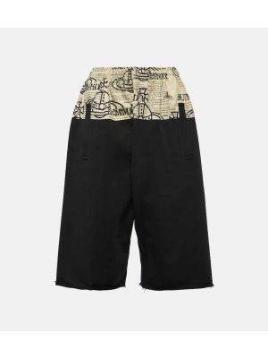 Pamučne kratke hlače s printom Vivienne Westwood crna