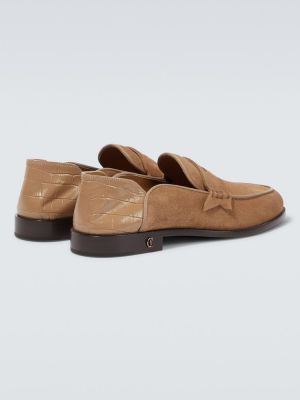 Pantofi loafer din piele de căprioară Christian Louboutin gri