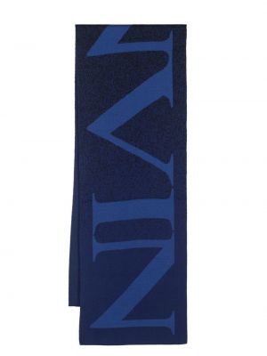 Žakárový vlnený šál Lanvin modrá