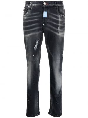 Skinny fit-jeans med låg midja Philipp Plein svart