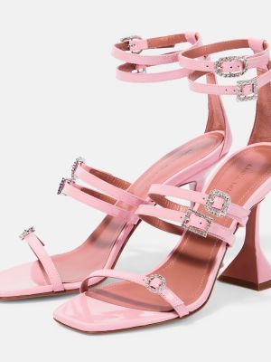 Kožne sandale Amina Muaddi ružičasta