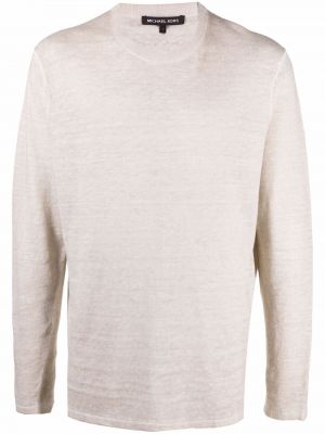 Пуловер с кръгло деколте Michael Kors бяло
