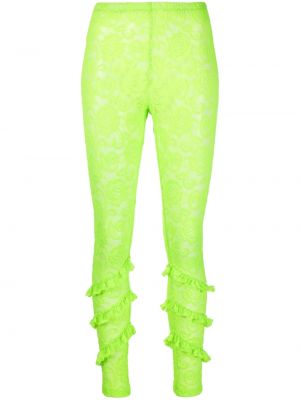 Csipkés átlátszó leggings Msgm zöld