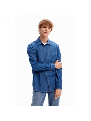 Camisa con bolsillos Desigual azul